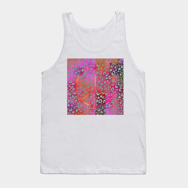 Peace Sign on Patterns Tank Top by DANAROPER